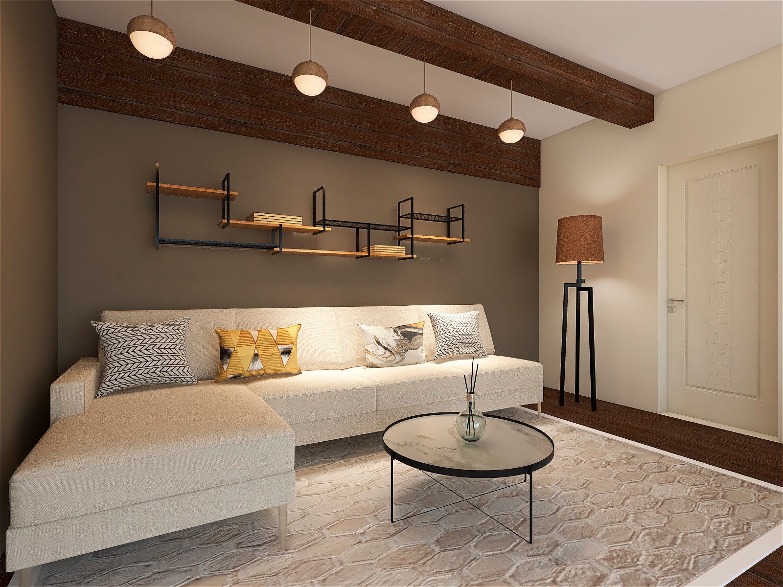 Гостиная с нотками эко-стиля